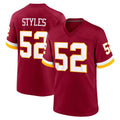 Davalo W.Commanders #52 Sonny Styles Player Burgundy Game Home Stitched Jerseys