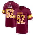 Davalo W.Commanders #52 Sonny Styles Player Burgundy Home Game Stitched Jerseys