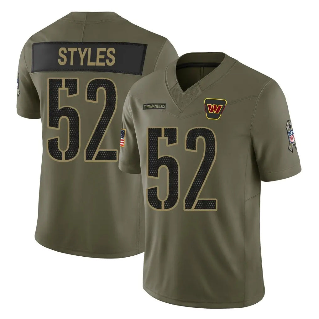 Davalo W.Commanders #52 Sonny Styles Player Olive 2025 Salute To Service Limited Home Game Stitched Jerseys