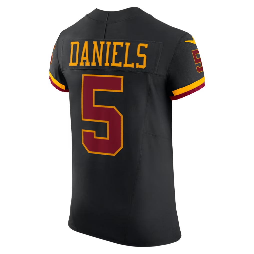 Davalo W.Commanders #5 Jayden Daniels Black Alternate Vapor F.U.S.E. Elite Stitched Jerseys
