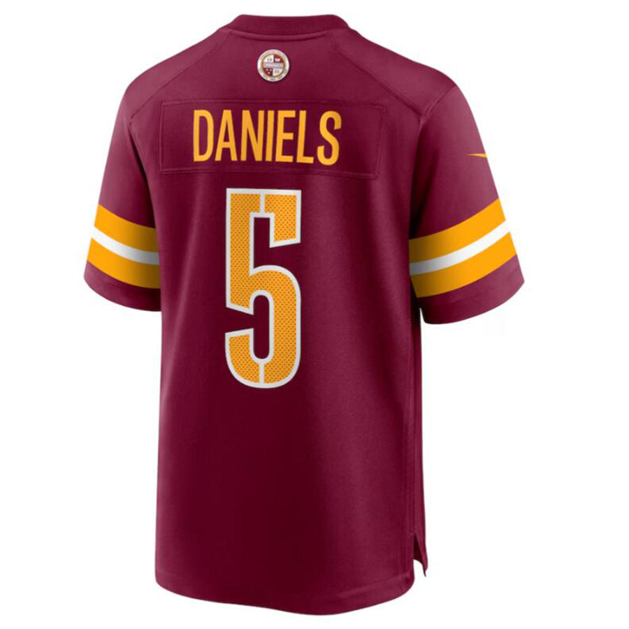 Davalo W.Commanders #5 Jayden Daniels Burgundy 2024 Draft First Round Pick Player Game Stitched Jersey
