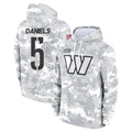 Davalo W.Commanders #5 Jayden Daniels Player Arctic Camo Limited Salute to Service Pullover Hoodies Game Stitched Jerseys
