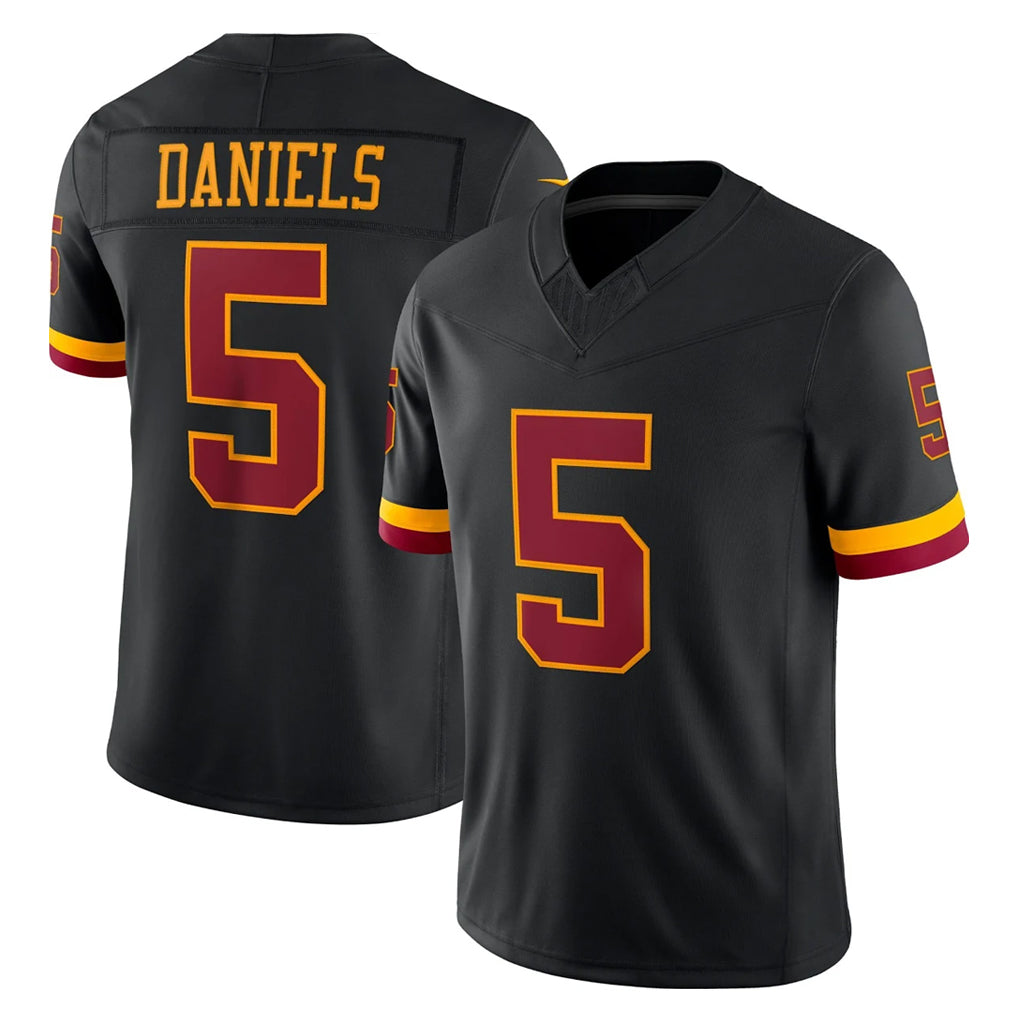 Davalo W.Commanders #5 Jayden Daniels Player Black Limited Vapor Home Game Stitched Jerseys
