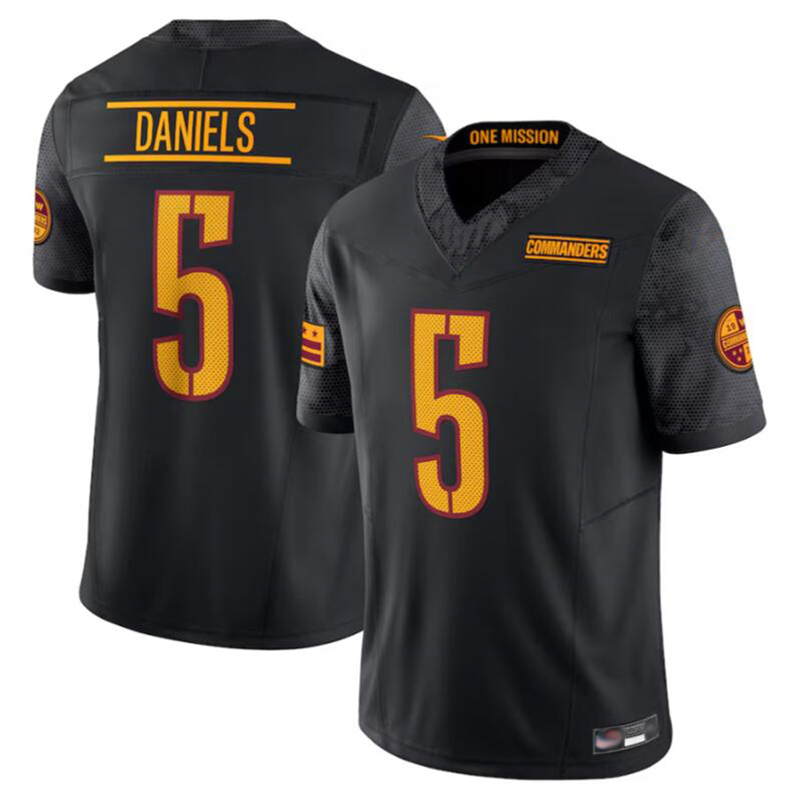Davalo W.Commanders #5 Jayden Daniels Player Black Vapor F.U.S.E. Limited Stitched Jerseys
