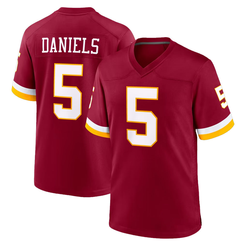 Davalo W.Commanders #5 Jayden Daniels Player Burgundy Game Home Stitched Jerseys