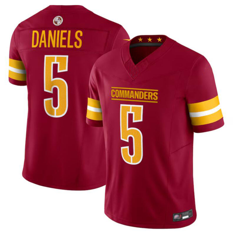 Davalo W.Commanders #5 Jayden Daniels Player Burgundy Vapor F.U.S.E. Limited Stitched Jerseys