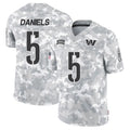 Davalo W.Commanders #5 Jayden Daniels Player Limited Arctic Camo Salute to Service Stitched Jerseys