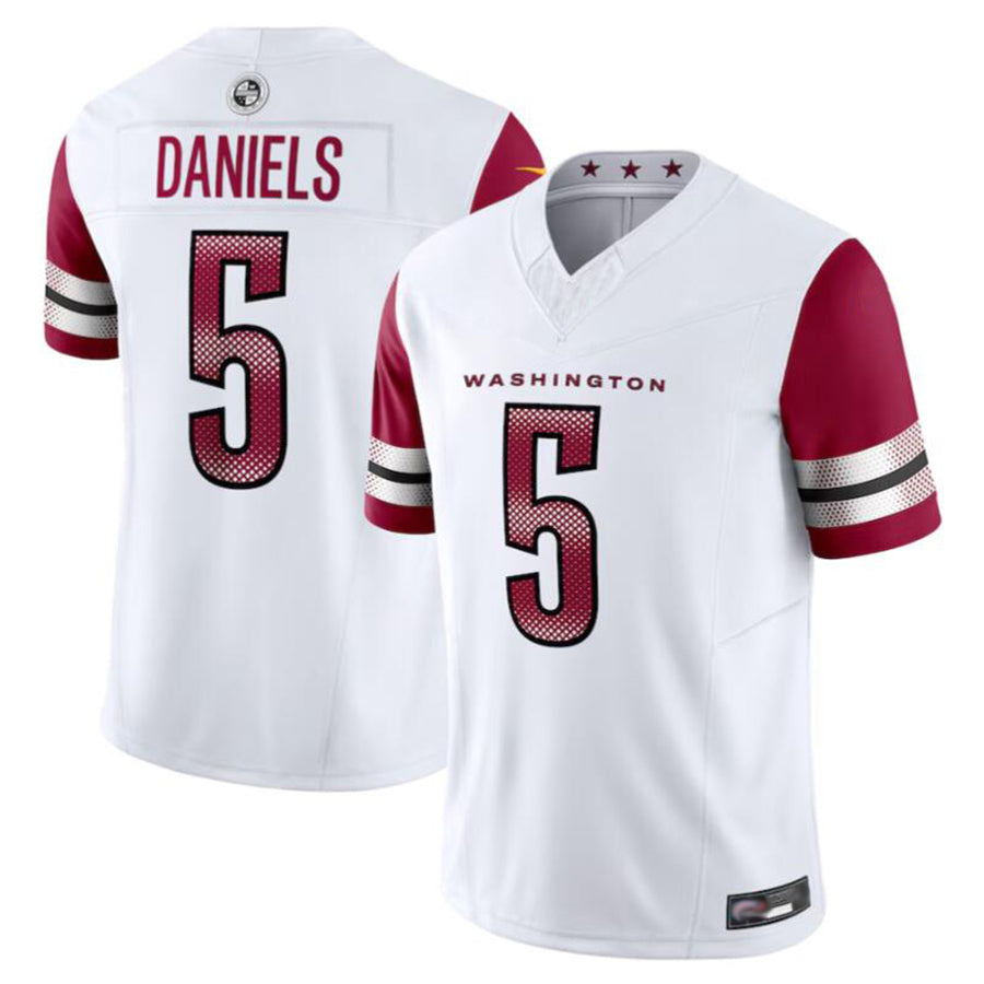 Davalo W.Commanders #5 Jayden Daniels Player White Vapor F.U.S.E. Limited Stitched Jerseys