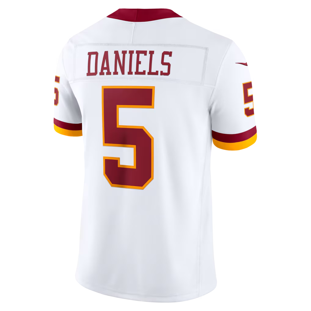 Davalo W.Commanders #5 Jayden Daniels White Vapor F.U.S.E. Stitched Limited Jerseys