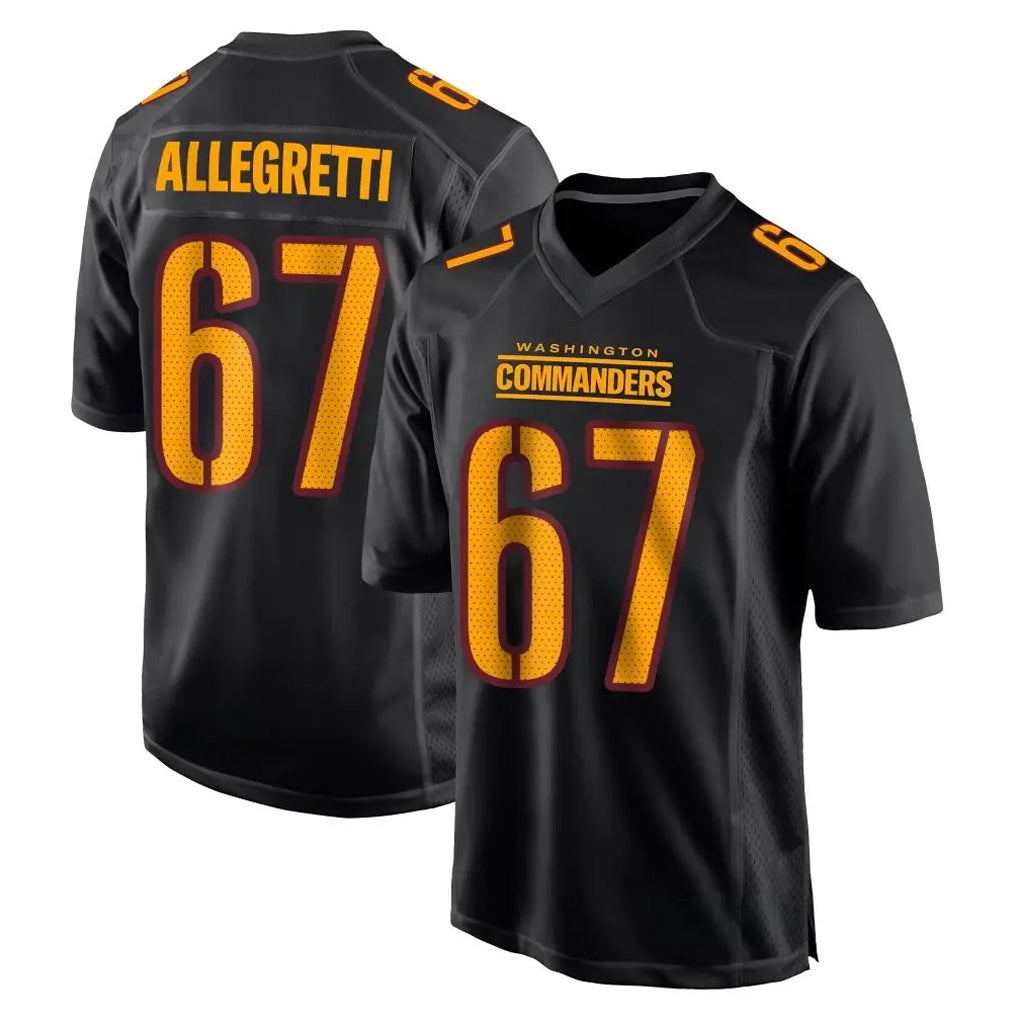 Davalo W.Commanders #67 Nick Allegretti Player Black Carbon Fashion Home Game Stitched Jerseys