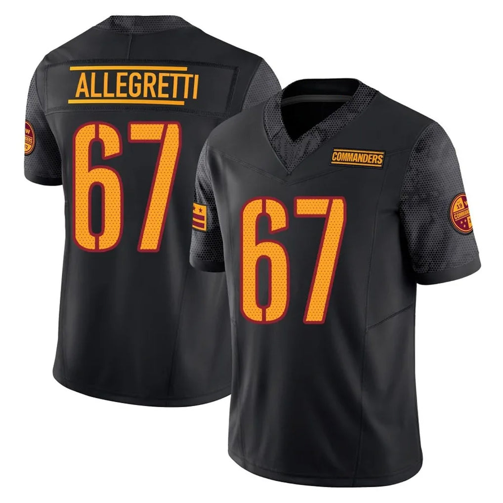 Davalo W.Commanders #67 Nick Allegretti Player Black Limited Vapor F.U.S.E. Home Game Stitched Jerseys