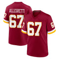 Davalo W.Commanders #67 Nick Allegretti Player Burgundy Game Home Stitched Jerseys