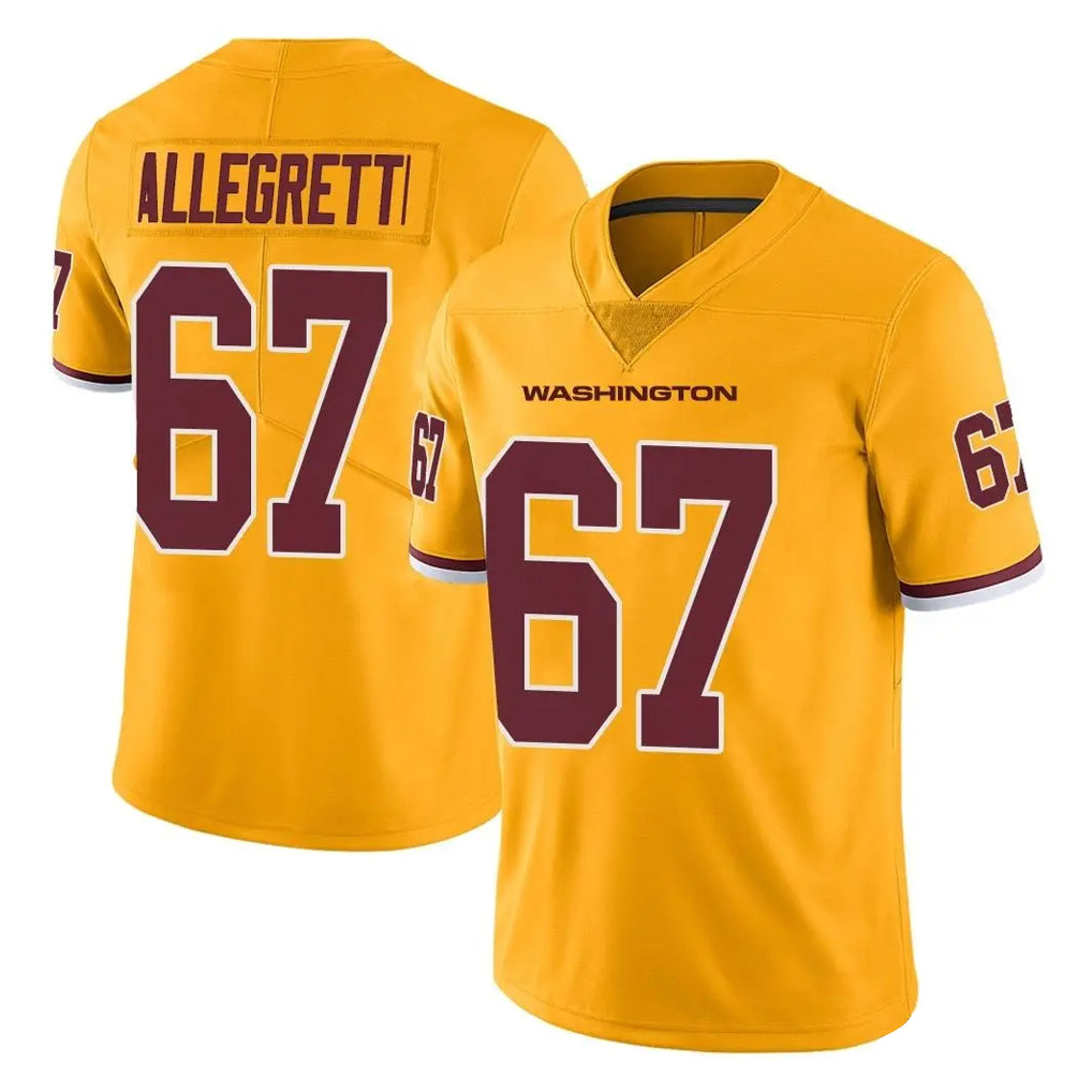Davalo W.Commanders #67 Nick Allegretti Player Gold Limited Color Rush Home Game Stitched Jerseys