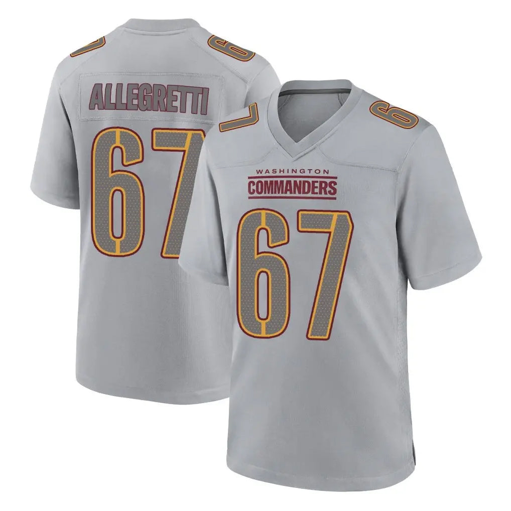 Davalo W.Commanders #67 Nick Allegretti Player Gray Atmosphere Fashion Home Game Stitched Jerseys