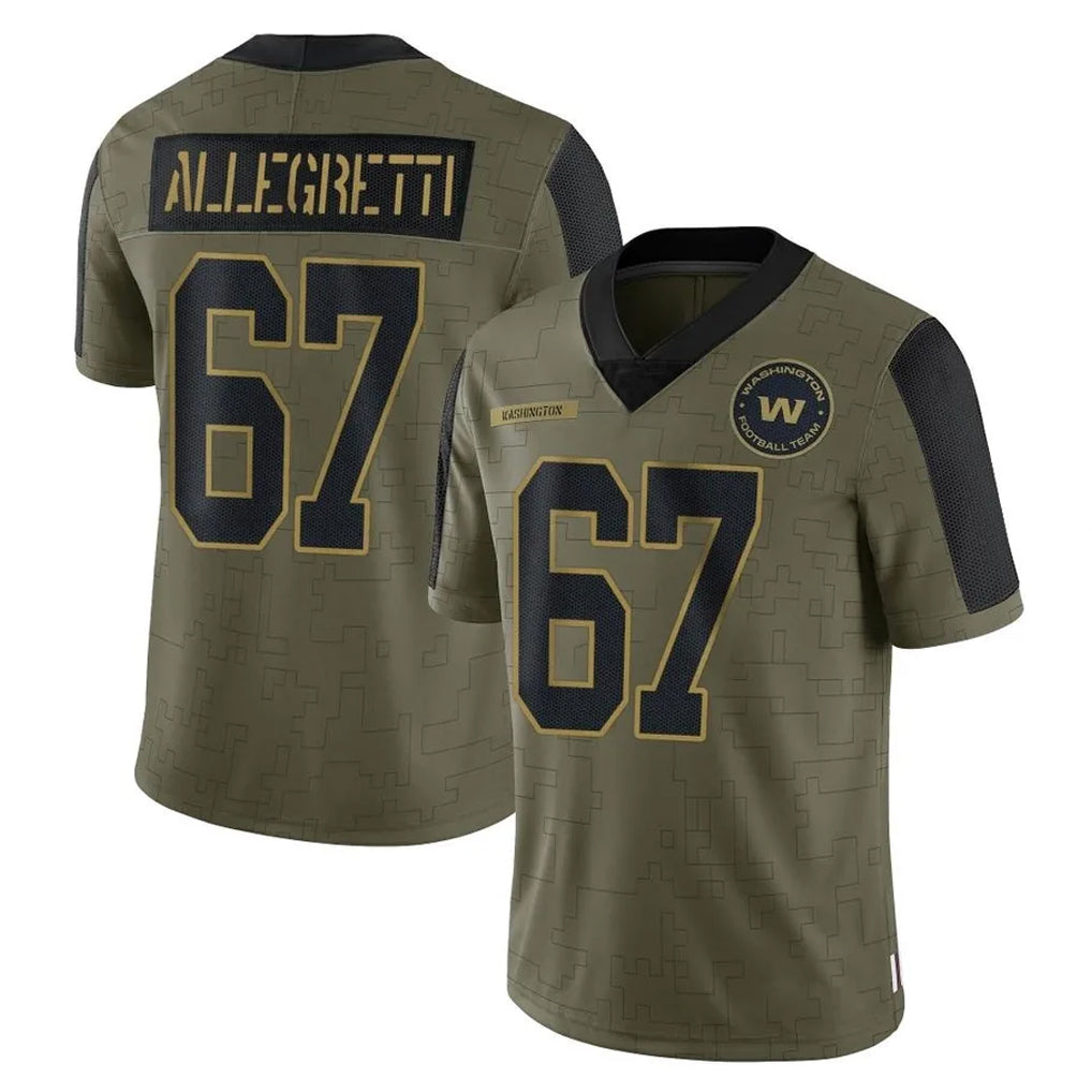 Davalo W.Commanders #67 Nick Allegretti Player Olive Salute To Service Limited Game Stitched Jerseys