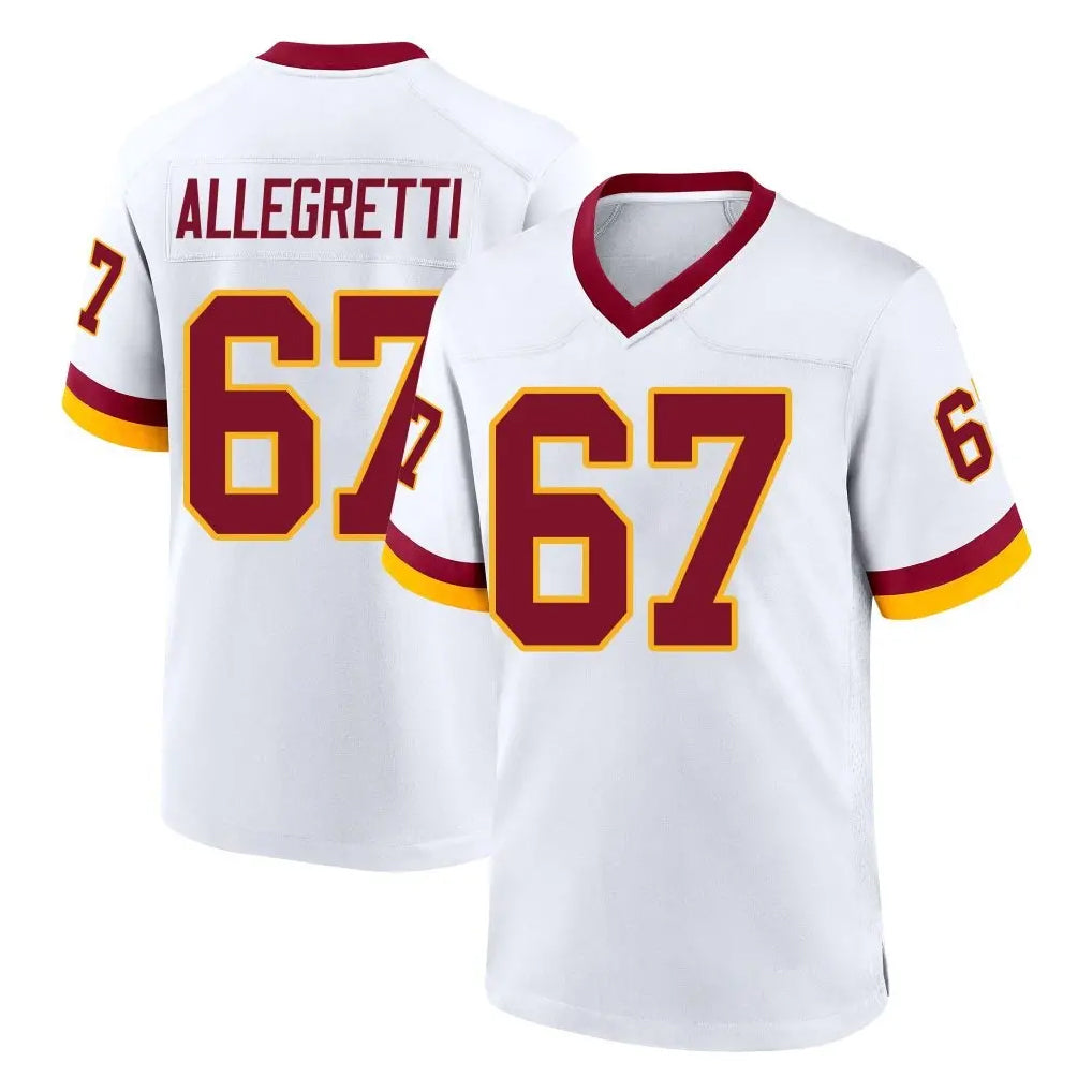 Davalo W.Commanders #67 Nick Allegretti Player White Home Game Stitched Jerseys