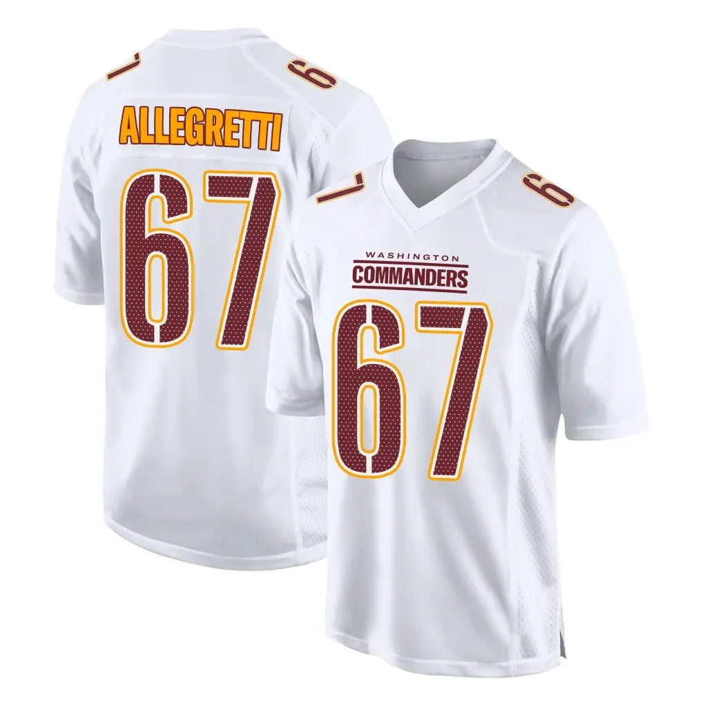 Davalo W.Commanders #67 Nick Allegretti Player White Tundra Fashion Home Game Stitched Jerseys