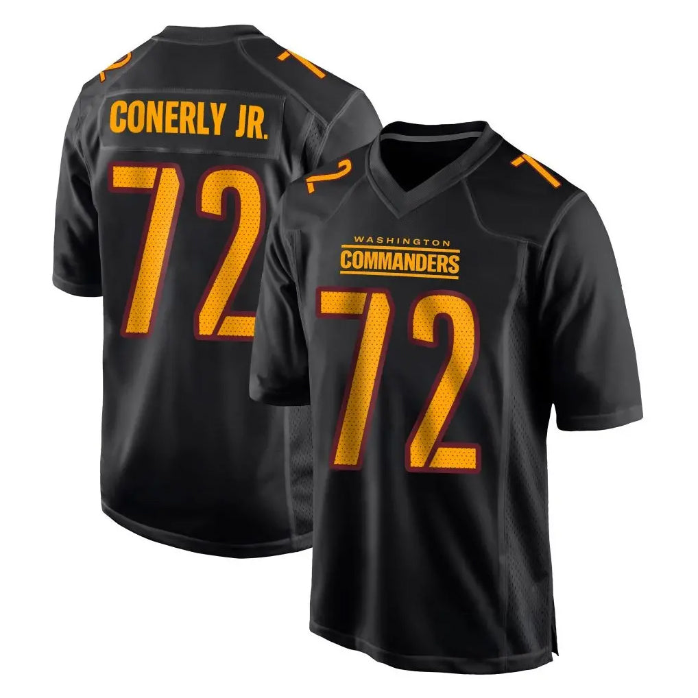 Davalo W.Commanders #72 Josh Conerly Jr. Player Black Carbon Fashion Home Game Stitched Jerseys