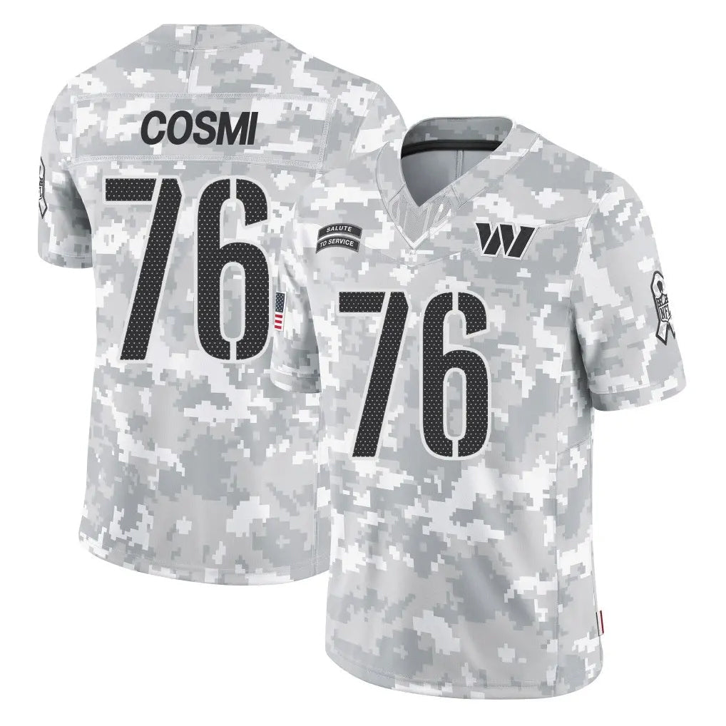 Davalo W.Commanders #76 Sam Cosmi Player Arctic Camo Limited Salute To Service Home Game Stitched Jerseys
