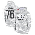 Davalo W.Commanders #76 Sam Cosmi Player Arctic Camo Limited Salute to Service Pullover Hoodies Game Stitched Jerseys