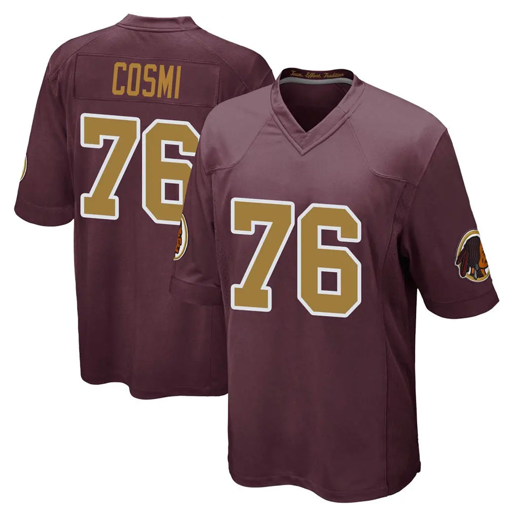 Davalo W.Commanders #76 Sam Cosmi Player Burgundy Alternate Home Game Stitched Jerseys
