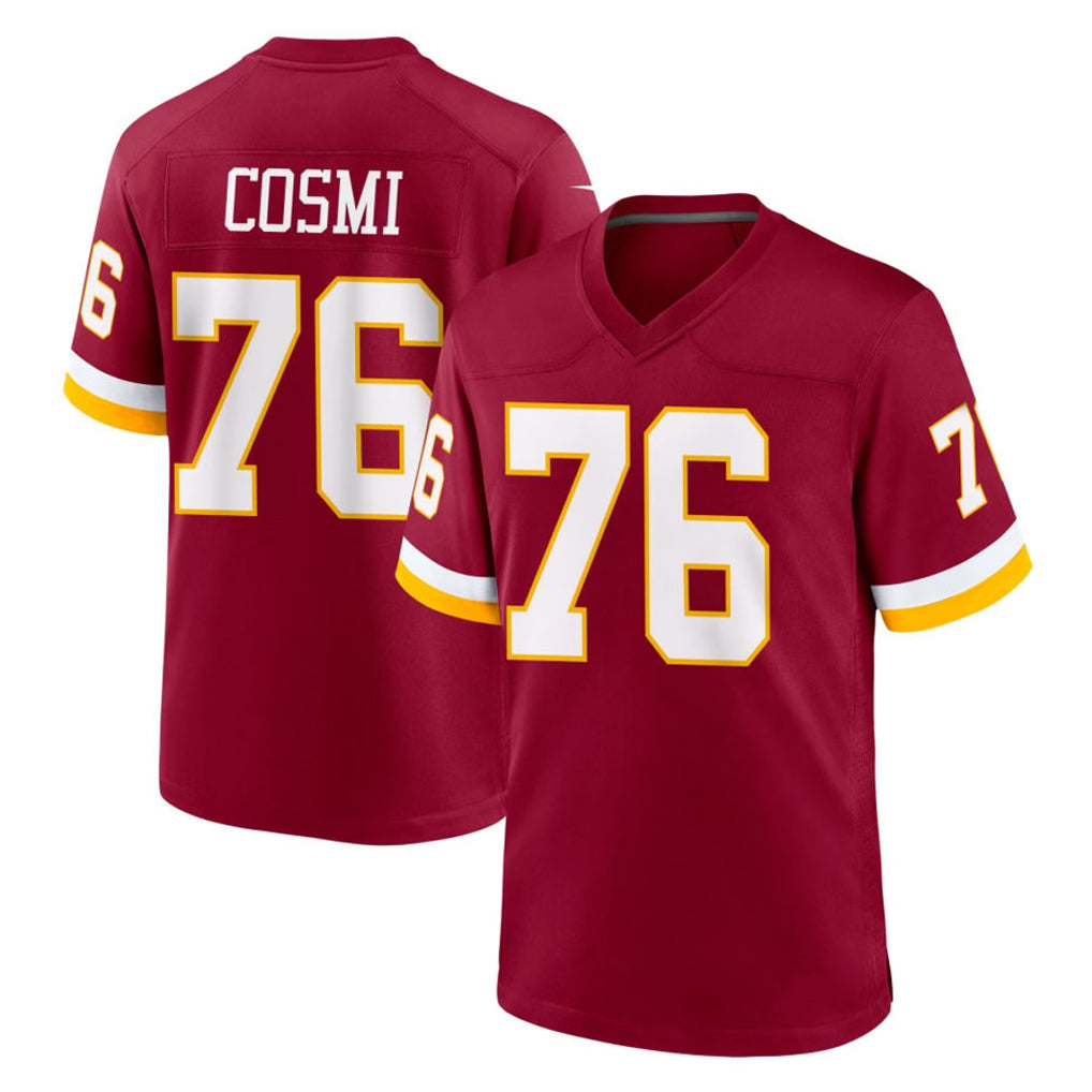Davalo W.Commanders #76 Sam Cosmi Player Burgundy Game Home Stitched Jerseys