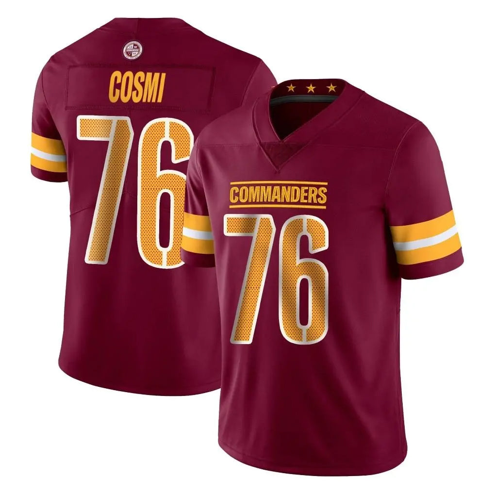 Davalo W.Commanders #76 Sam Cosmi Player Burgundy Limited Vapor Home Game Stitched Jerseys