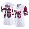 Davalo W.Commanders #76 Sam Cosmi Player White Limited Vapor Home Game Stitched Jerseys