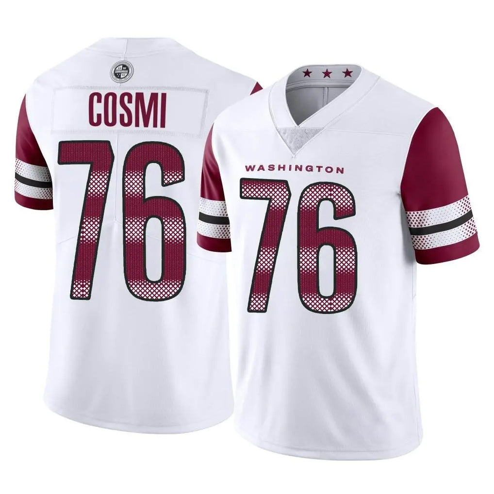 Davalo W.Commanders #76 Sam Cosmi Player White Limited Vapor Home Game Stitched Jerseys