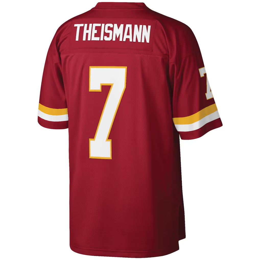 Davalo W.Commanders #7 Joe Theismann Mitchell & Ness Burgundy Legacy Replica Stitched Puhic Jersey