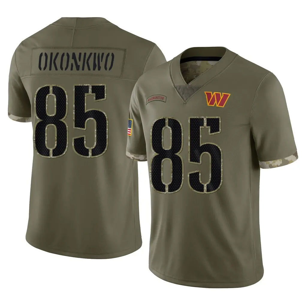 Davalo W.Commanders #85 Chig Okonkwo Player Olive Salute To Service Limited Home Game Stitched Jerseys