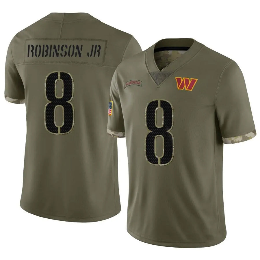 Davalo W.Commanders #8 Brian Robinson Jr. Player Olive Salute To Service Limited Stitched Jerseys