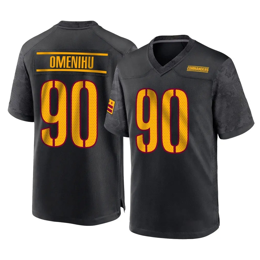 Davalo W.Commanders #90 Charles Omenihu Player Black Home Game Stitched Jerseys