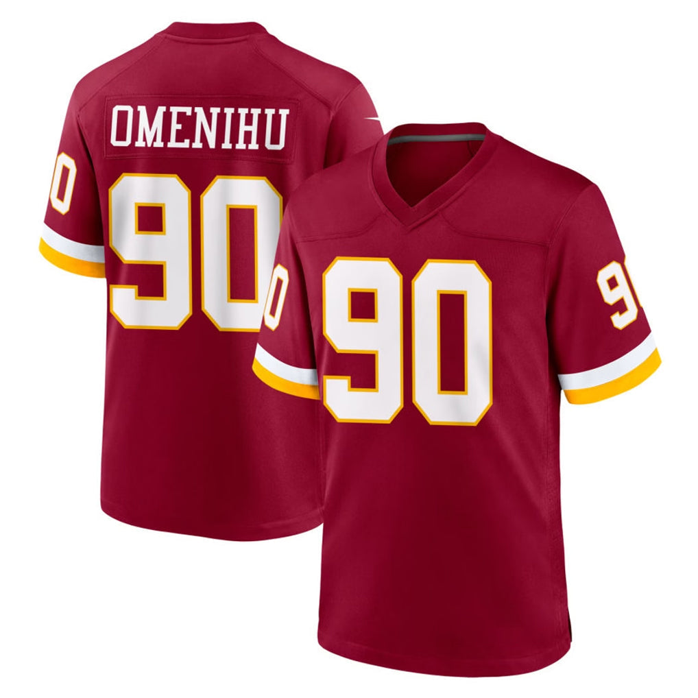Davalo W.Commanders #90 Charles Omenihu Player Burgundy Game Home Stitched Jerseys