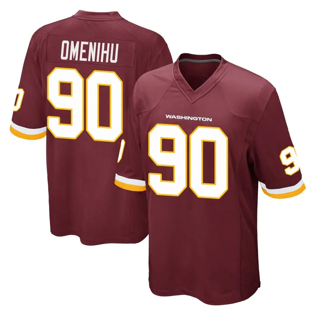 Davalo W.Commanders #90 Charles Omenihu Player Burgundy Team Color Home Game Stitched Jerseys