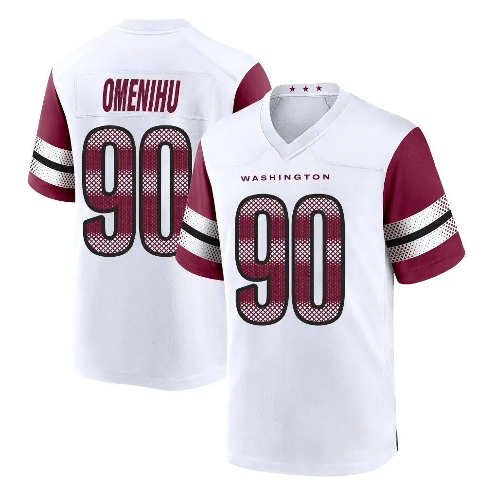 Davalo W.Commanders #90 Charles Omenihu Player White Game Home Stitched Jerseys
