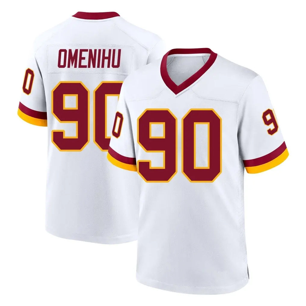 Davalo W.Commanders #90 Charles Omenihu Player White Home Game Stitched Jerseys