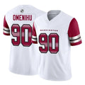 Davalo W.Commanders #90 Charles Omenihu Player White Vapor F.U.S.E. Limited Home Game Stitched Jerseys
