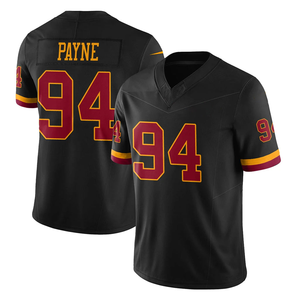 Davalo W.Commanders #94 Daron Payne Player Black Limited Vapor Home Game Stitched Jerseys