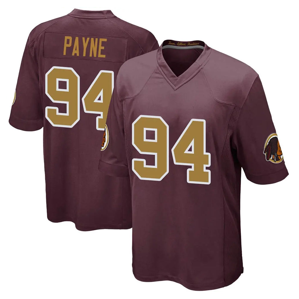 Davalo W.Commanders #94 Daron Payne Player Burgundy Alternate Home Game Stitched Jerseys