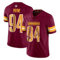 Davalo W.Commanders #94 Daron Payne Player Burgundy Limited Vapor Home Game Stitched Jerseys