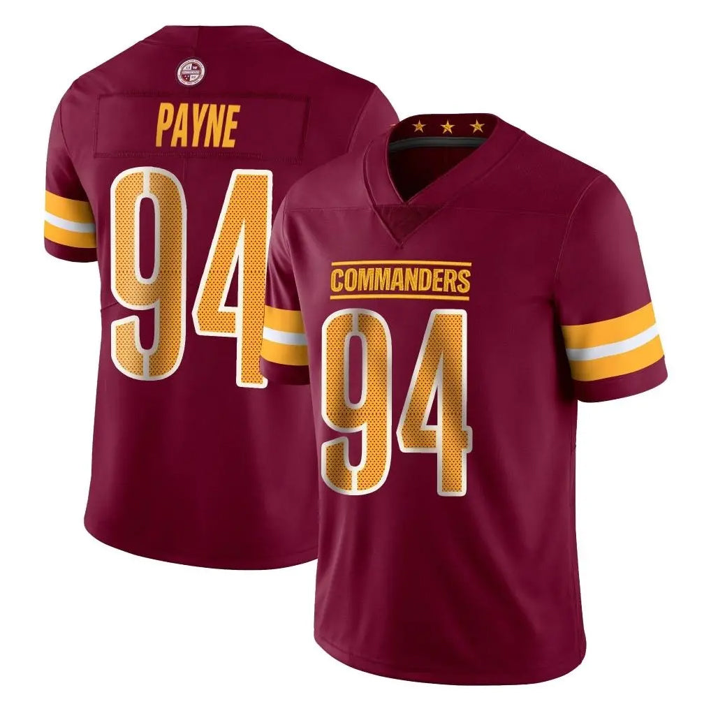 Davalo W.Commanders #94 Daron Payne Player Burgundy Limited Vapor Home Game Stitched Jerseys