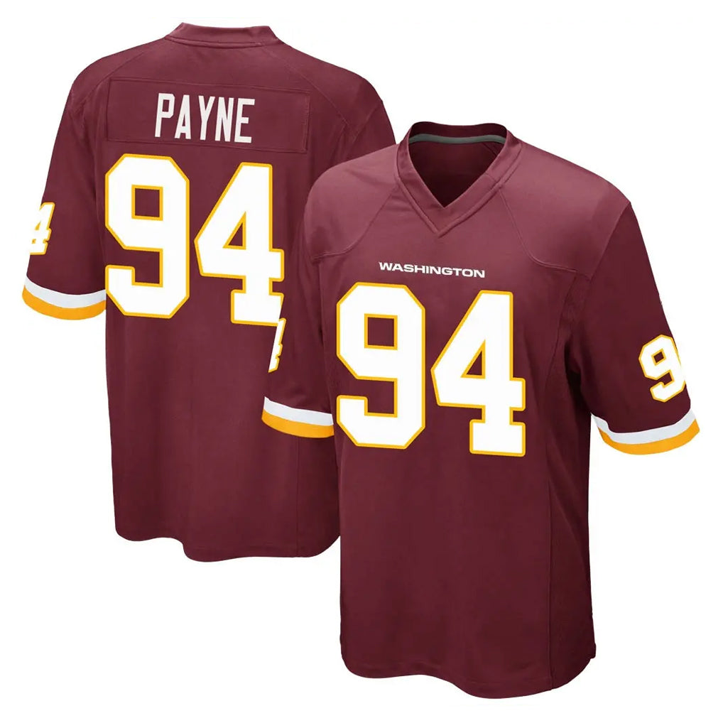 Davalo W.Commanders #94 Daron Payne Player Burgundy Team Color Home Game Stitched Jerseys
