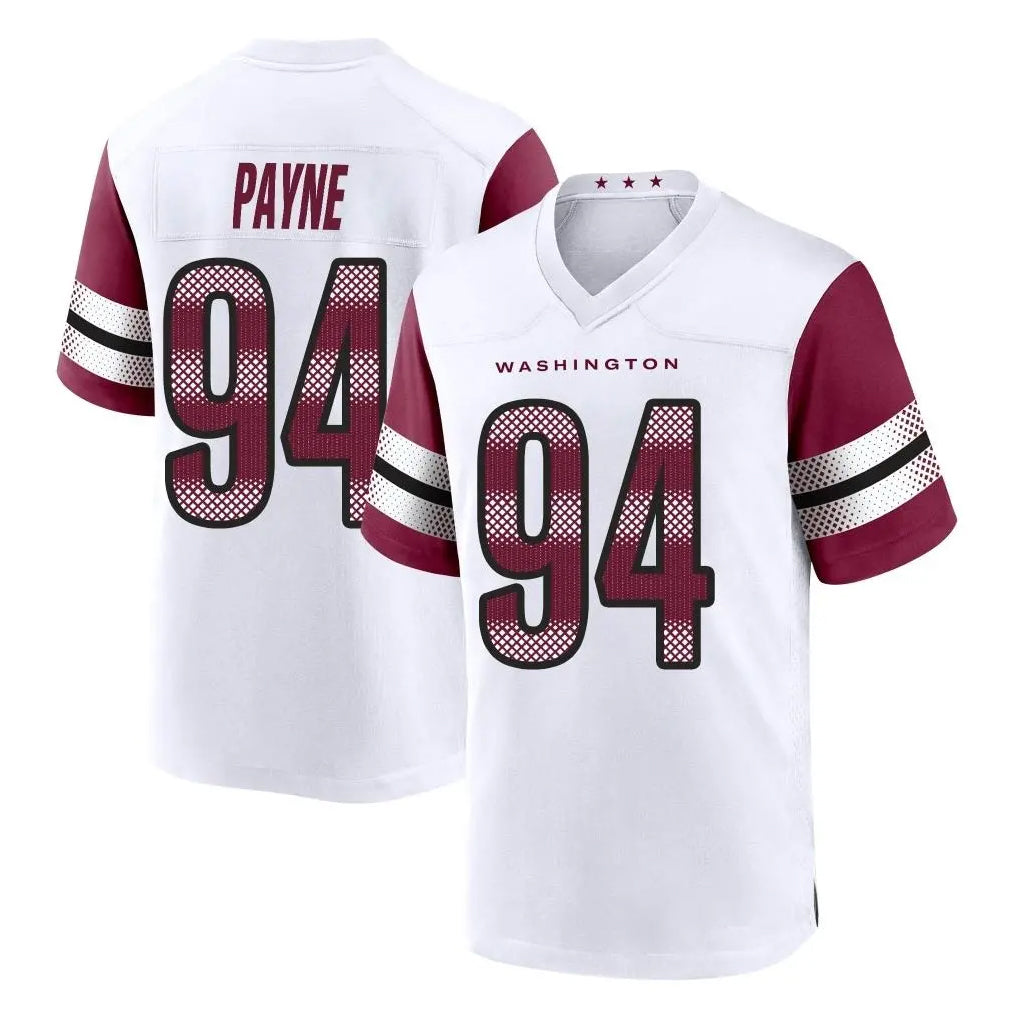Davalo W.Commanders #94 Daron Payne Player White Game Home Stitched Jerseys