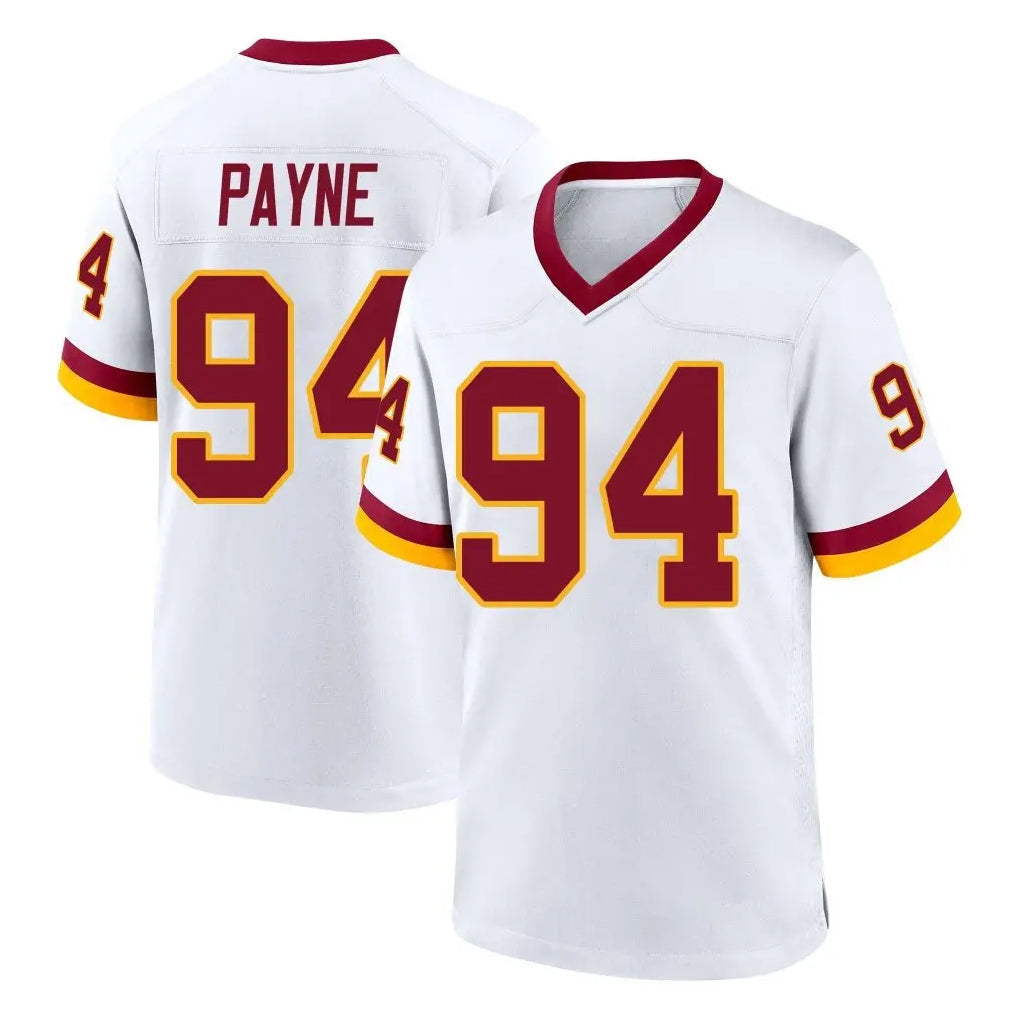 Davalo W.Commanders #94 Daron Payne Player White Home Game Stitched Jerseys