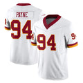 Davalo W.Commanders #94 Daron Payne Player White Limited Vapor F.U.S.E. Home Game Stitched Jerseys