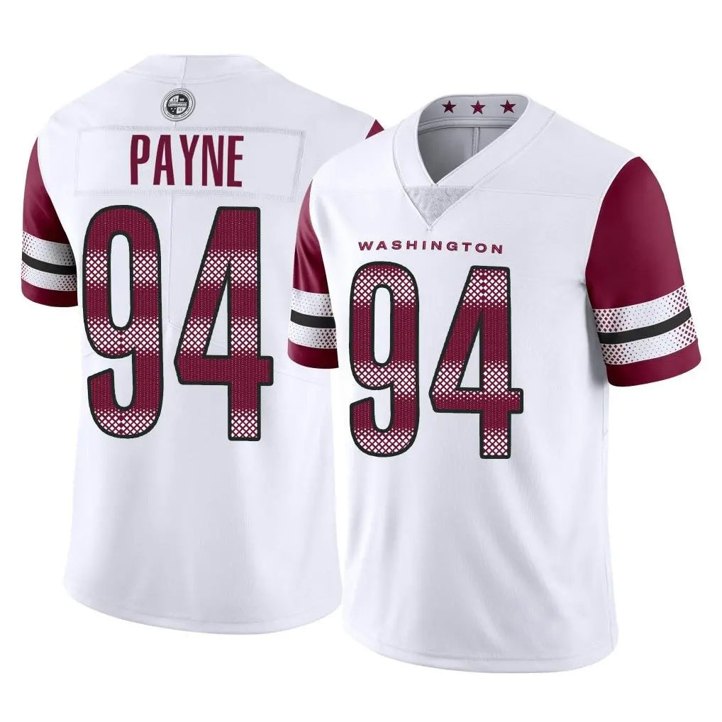Davalo W.Commanders #94 Daron Payne Player White Limited Vapor Home Game Stitched Jerseys