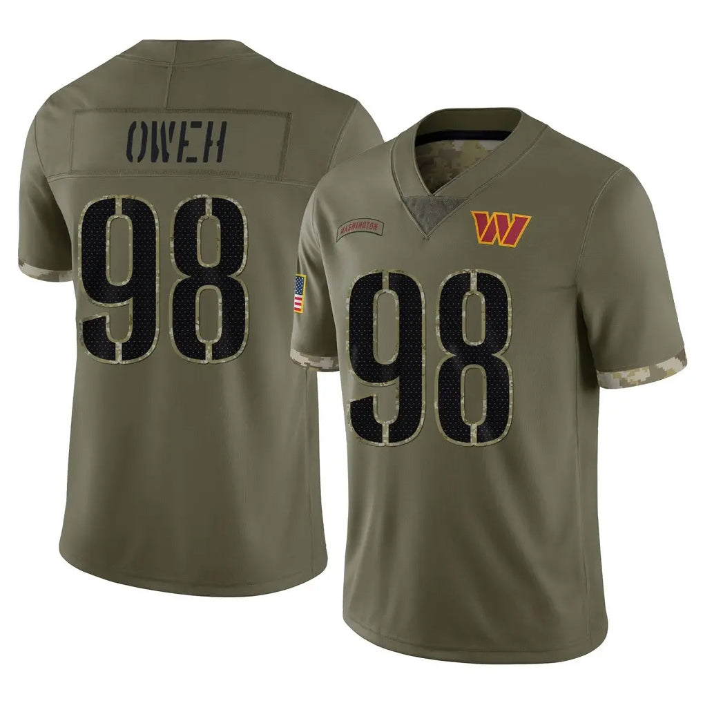 Davalo W.Commanders #98 Odafe Oweh Player Olive Salute To Service Limited Home Game Stitched Jerseys