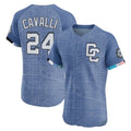 Davalo W.Nationals #24 Cade Cavalli Player Blue City Connect Elite Limited Stitched Jerseys