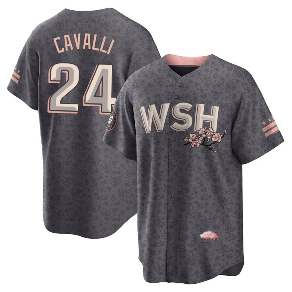 Davalo W.Nationals #24 Cade Cavalli Player Gray City Connect Stitched Jerseys